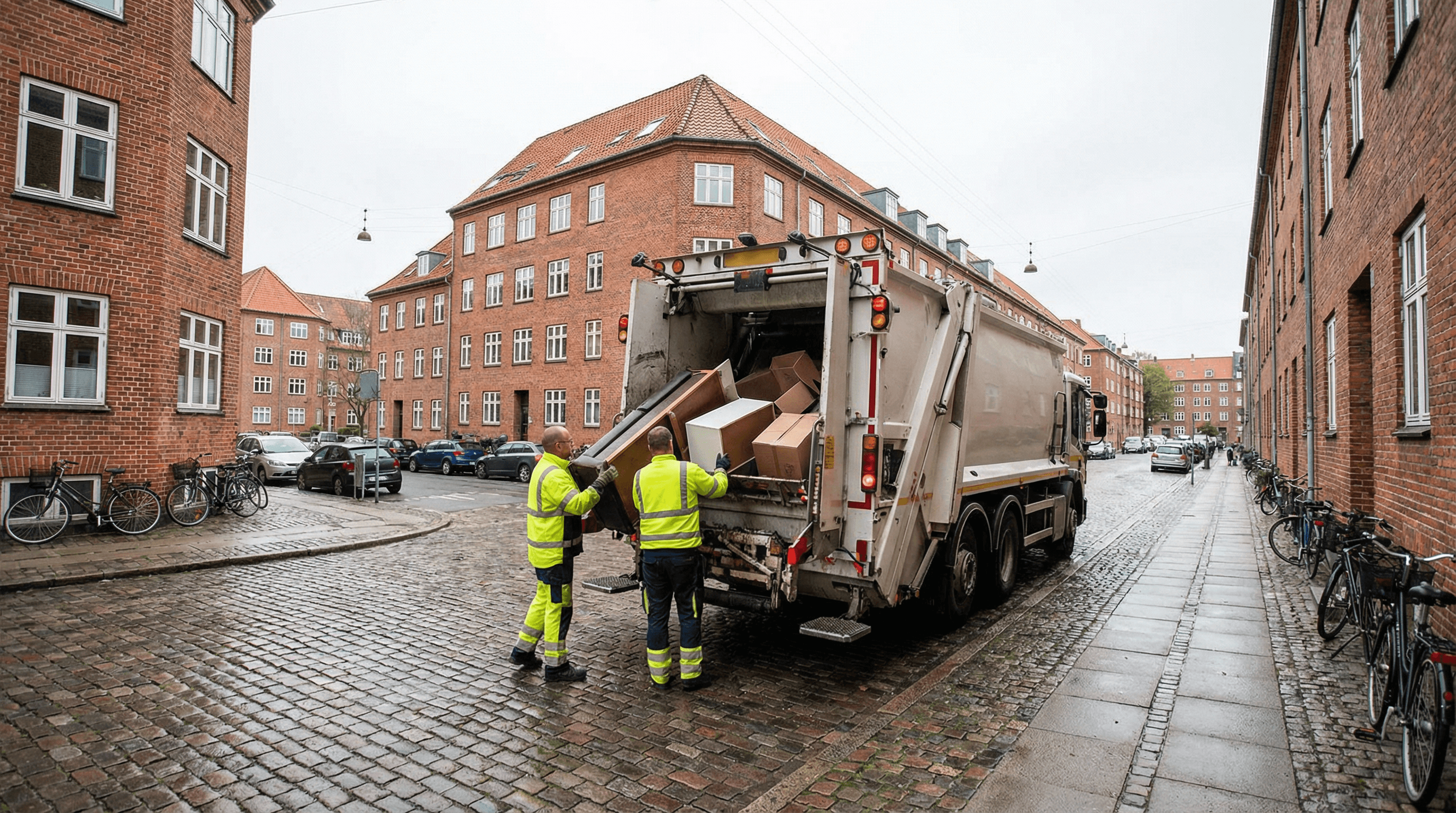 Afhentning af storskrald i Borup