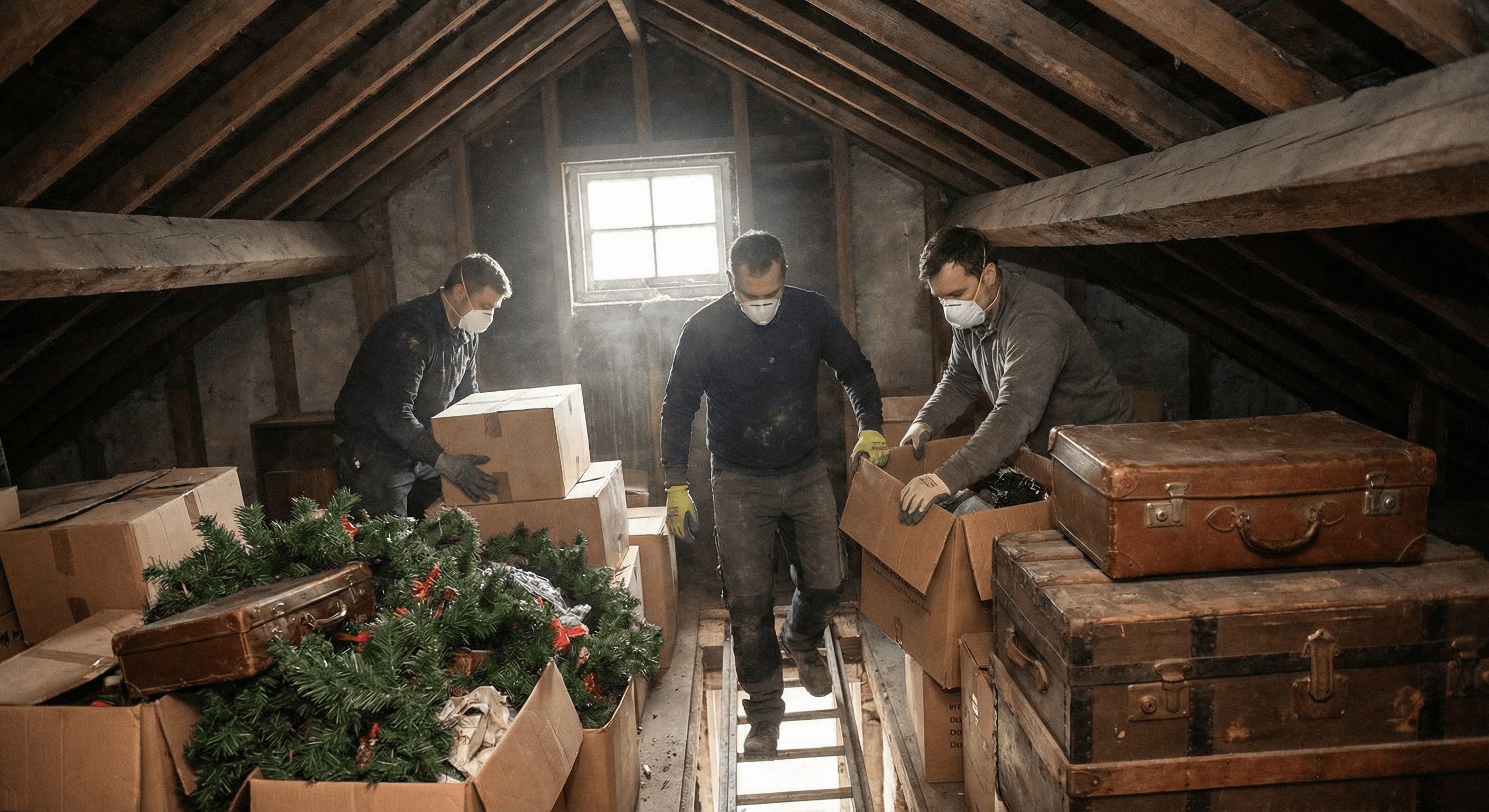 Loftsrydning i Borup