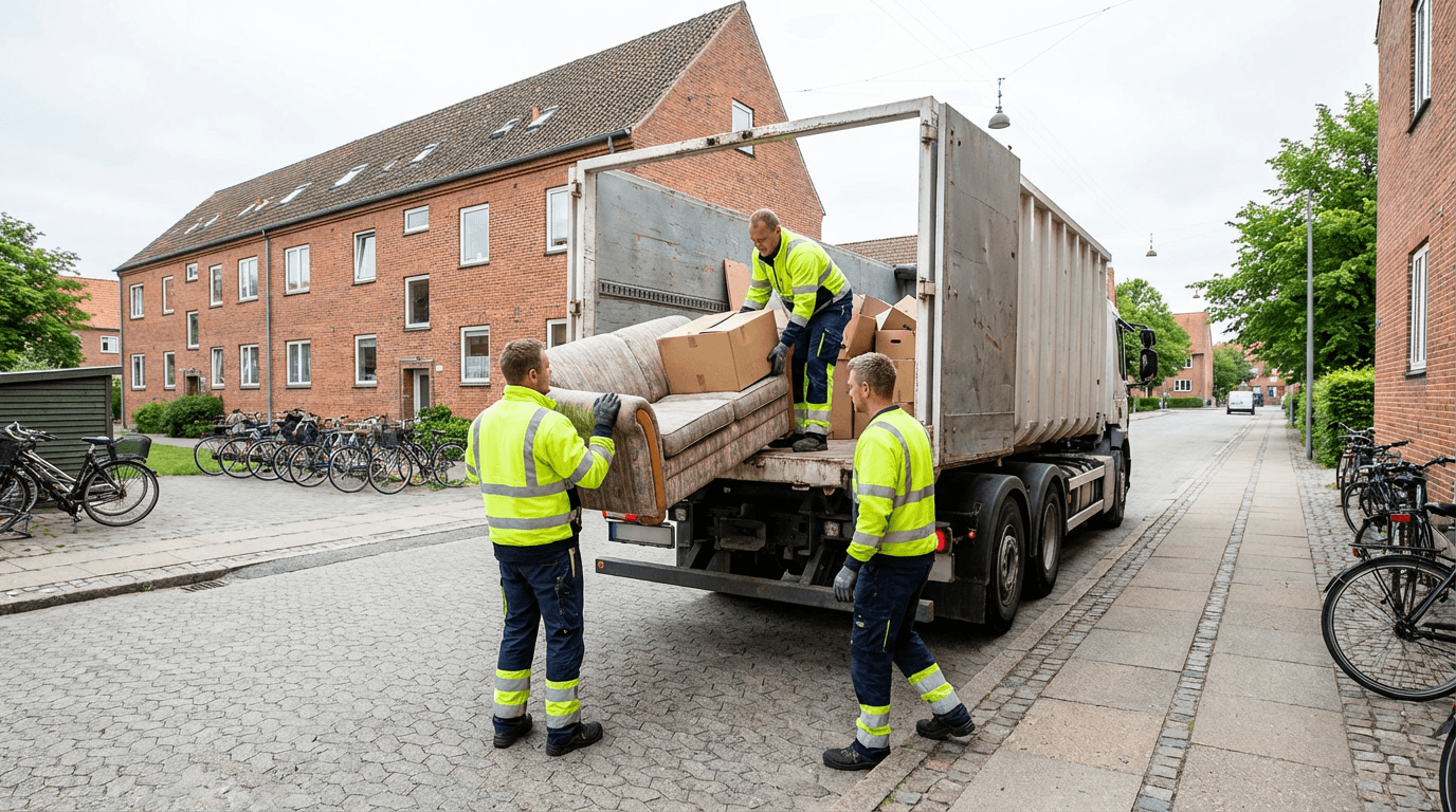 Afhentning af affald i Roskilde